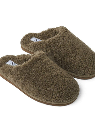 Unisex Curly Slippers Oliven