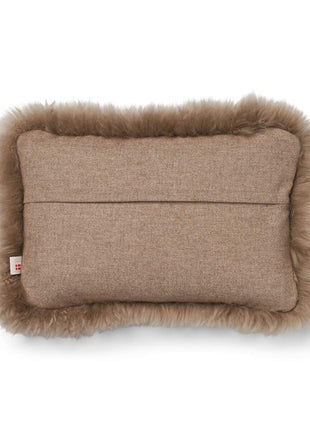 Pude af Uld | Langhåret | 34x52 cm Beige/Taupe