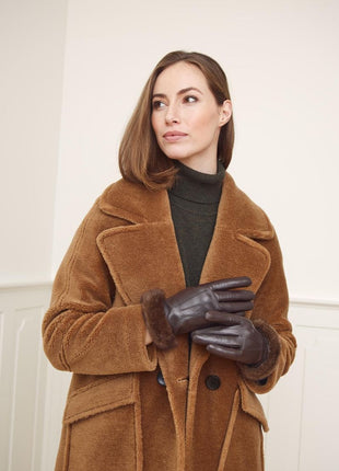 Kendall Handsker | Lammeskind | Mink Brun