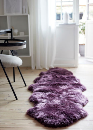 Lammeskind | Premium | Dobbelt | Langhåret | 180x60 cm Aubergine