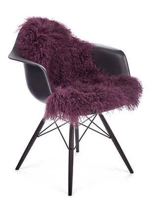 Lammeskind | Premium | Langhåret | 85x50 cm Aubergine