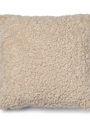 Pude af Uld | Korthåret | 52x52 cm Sand-beige/perle