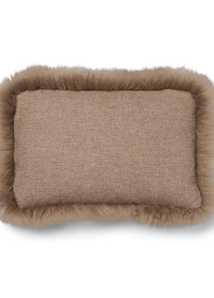 Pude af Uld | Langhåret | 34x52 cm Beige/Taupe