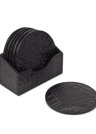 Croco Coaster | 6 stk. | Kalvelæder | D10 cm